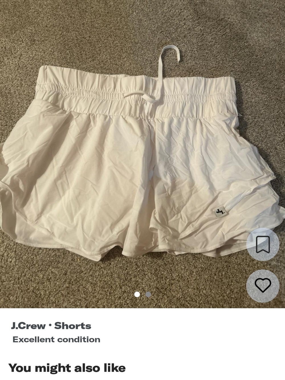 J. Crew White Women's Athletic Shorts with Drawstring